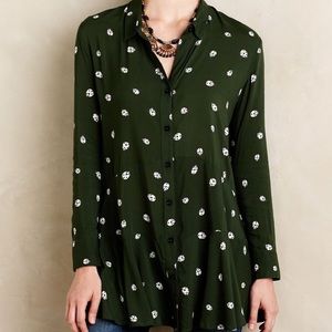 Anthropologie Ladybug Buttondown